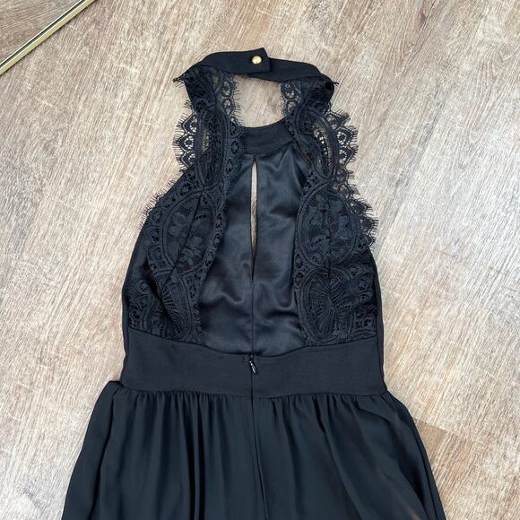 Lulus My Beloved Black Maxi Dress Lace Detail Halter Top - Picture 8 of 9